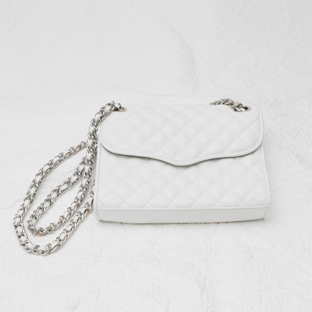 Rebecca Minkoff Mini Affair White Quilted Leather Crossbody Bag